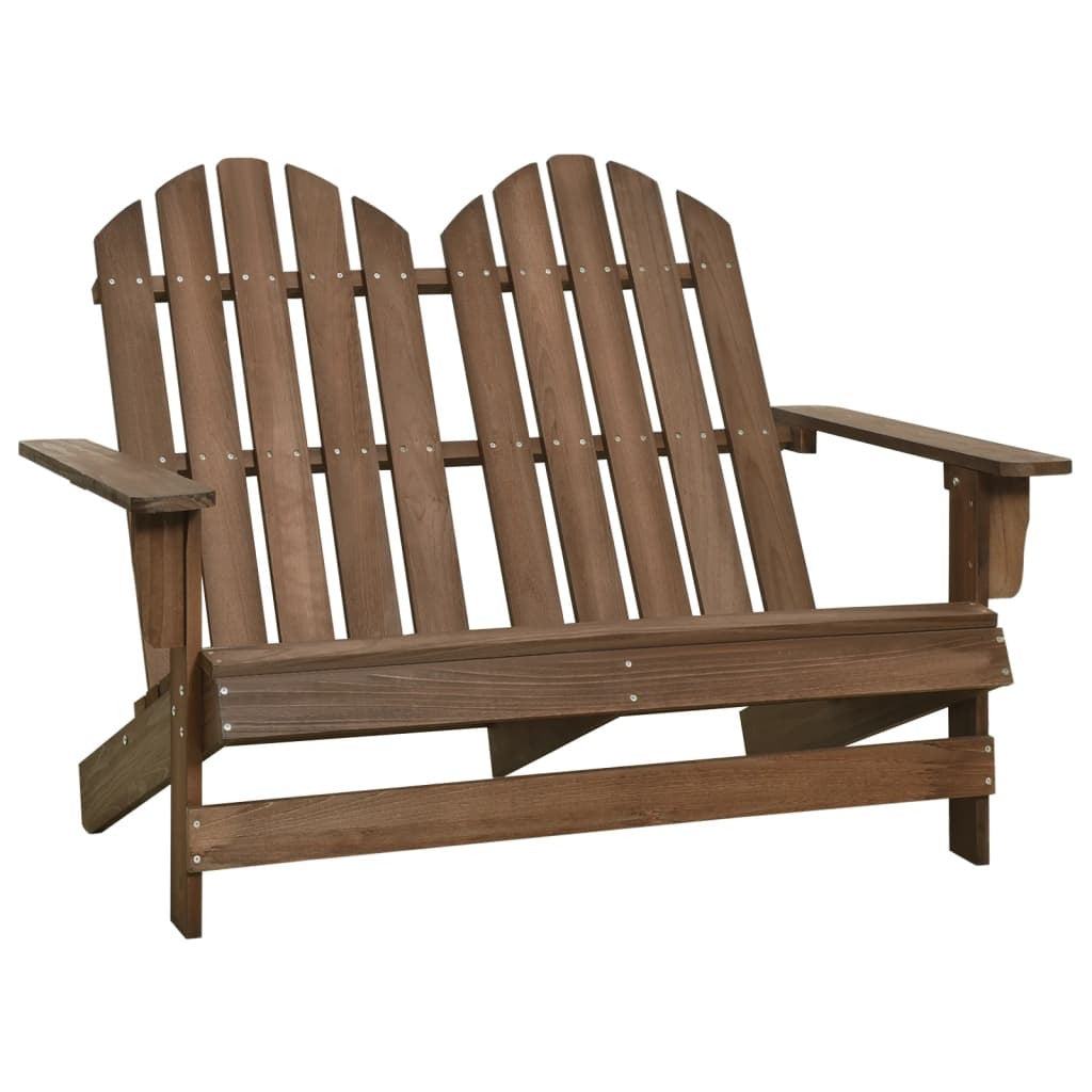 2-Seater Patio Adirondack Chair Solid Wood Fir Brown