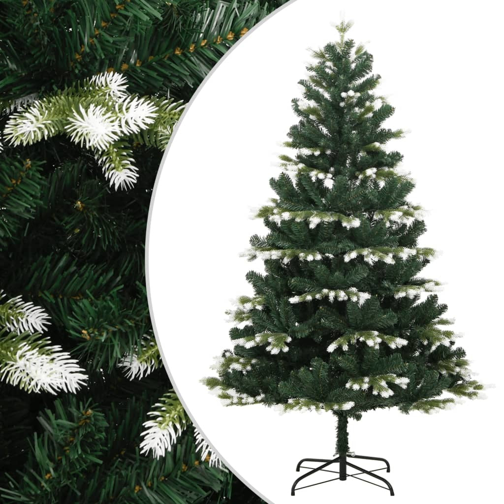 Artificial Hinged Christmas Tree with Flocked Snow 70.9"