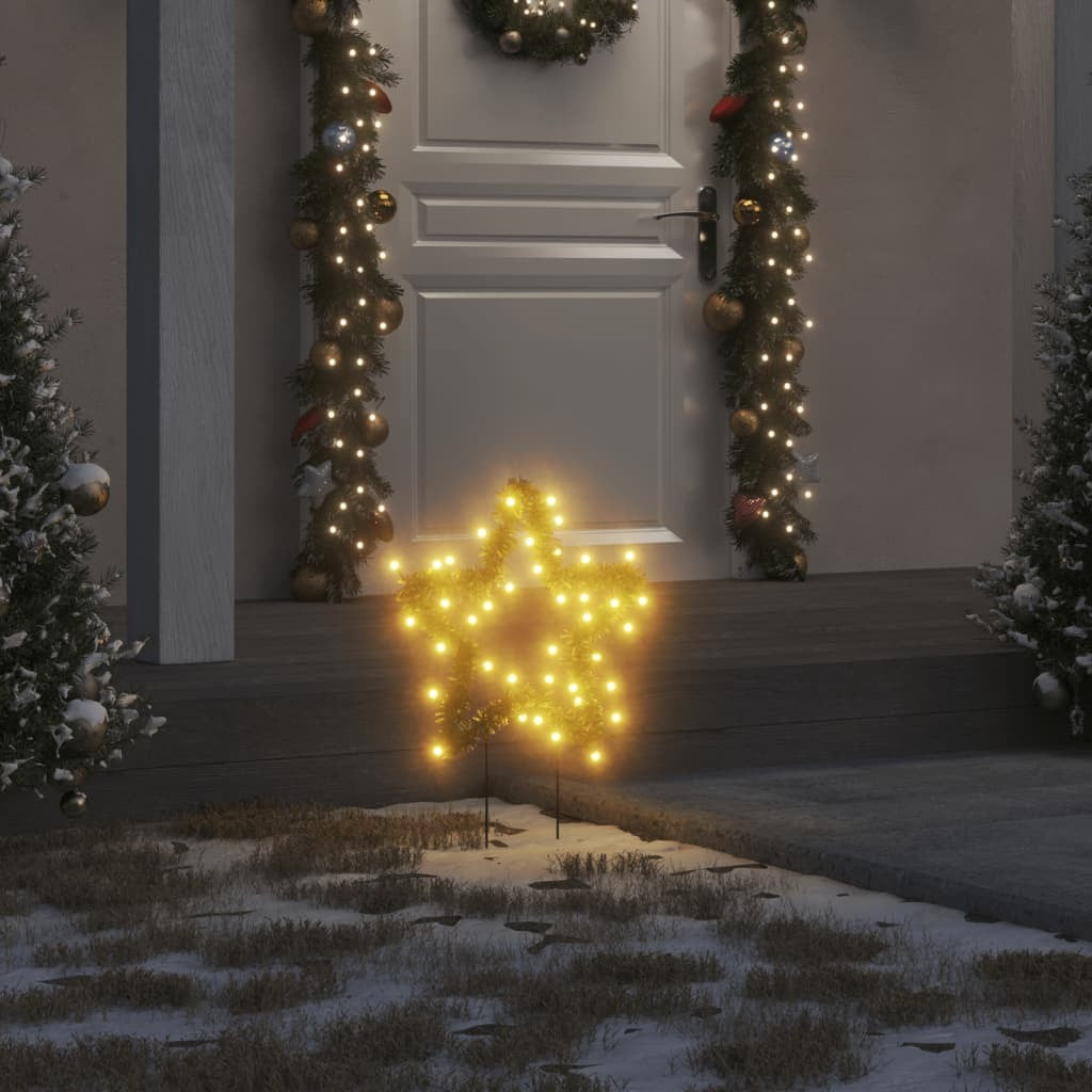 Christmas Light Decorations with Spikes 3 pcs Star 50 LEDs 11.4"