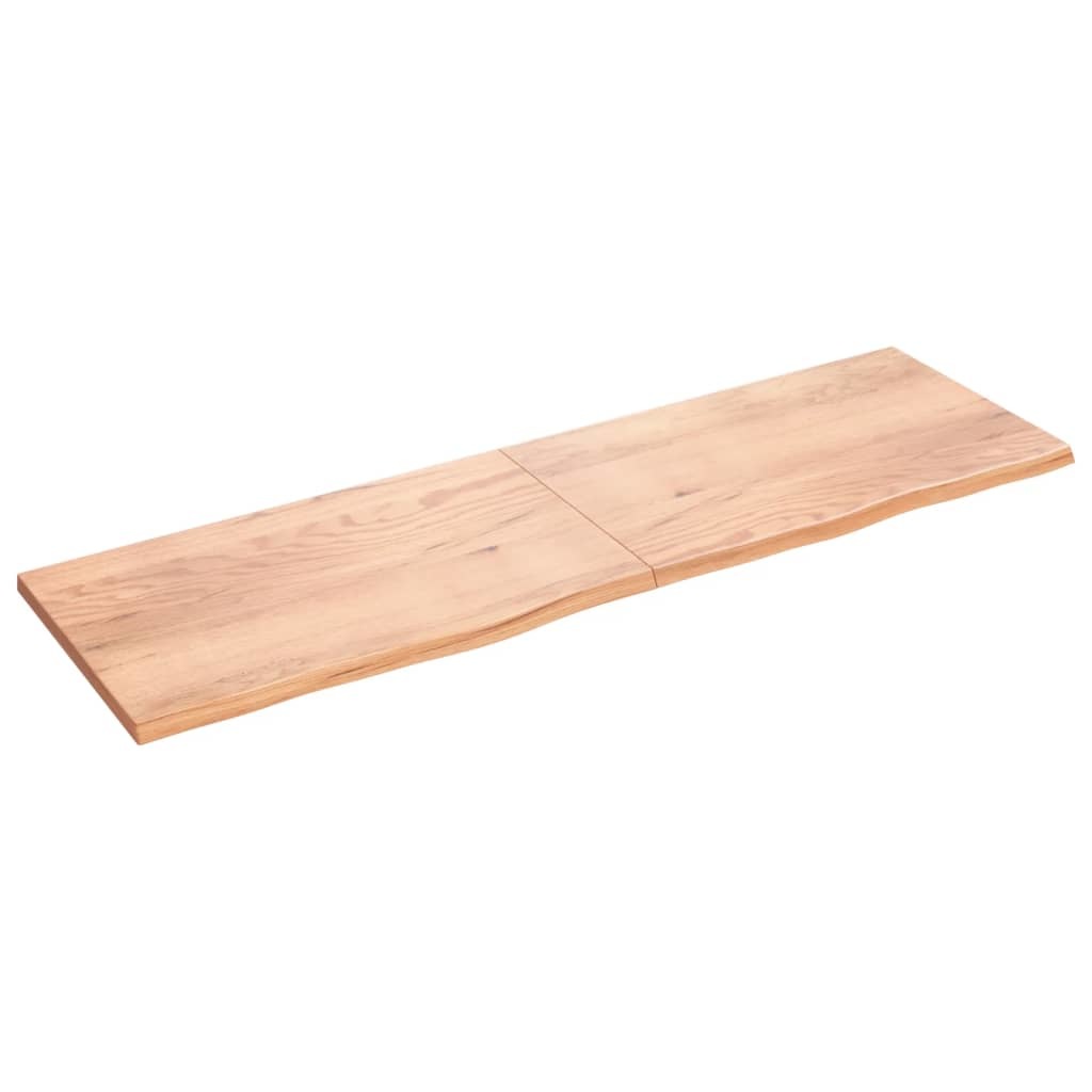 Wall Shelf Light Brown 78.7"x23.6"x(0.8"-1.6") Treated Solid Wood Oak