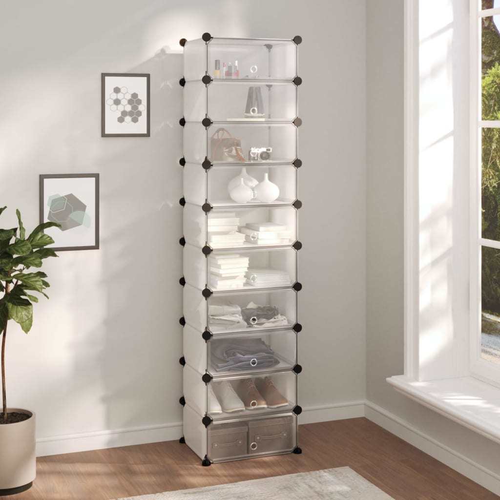 Shoe Rack Transparent 17.3"x12.6"x68.5" PP