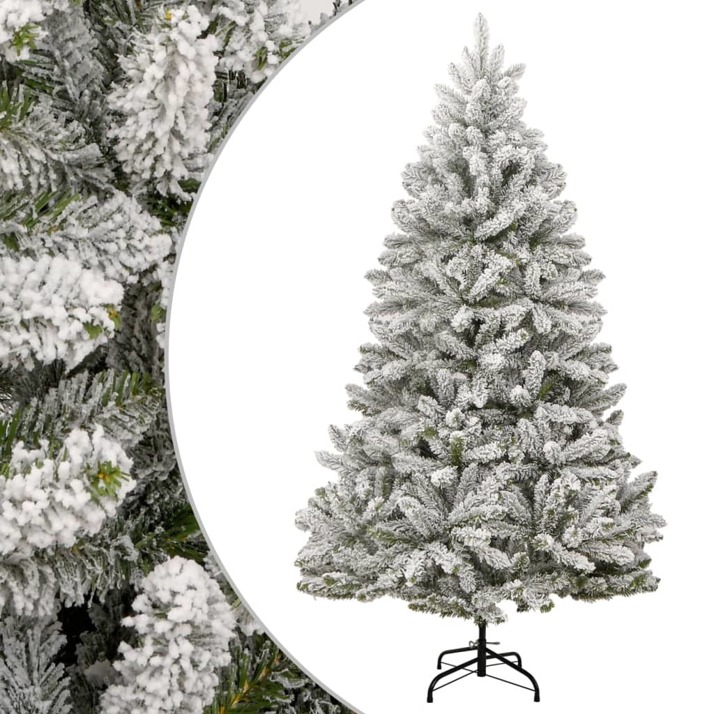 Artificial Hinged Christmas Tree with Flocked Snow 94.5"