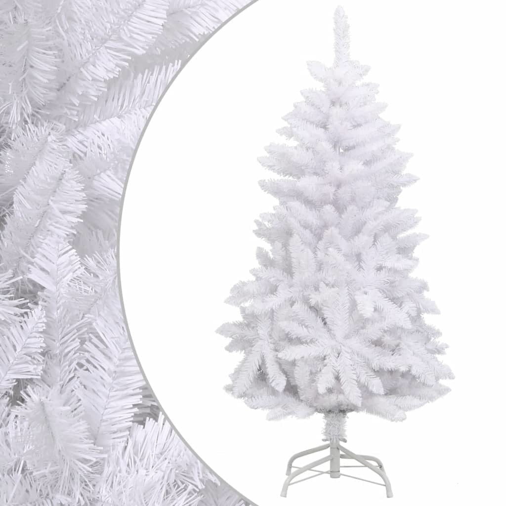 Artificial Hinged Christmas Tree with Stand White 47.2"