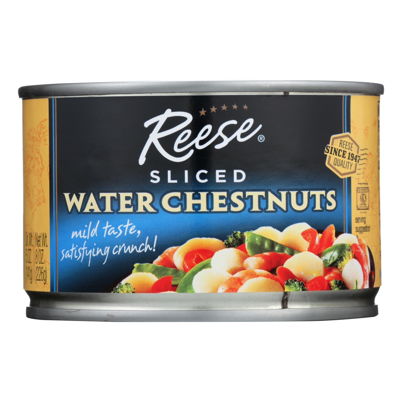 Reese Water Chestnuts - Sliced - Case Of 24 - 8 Oz.