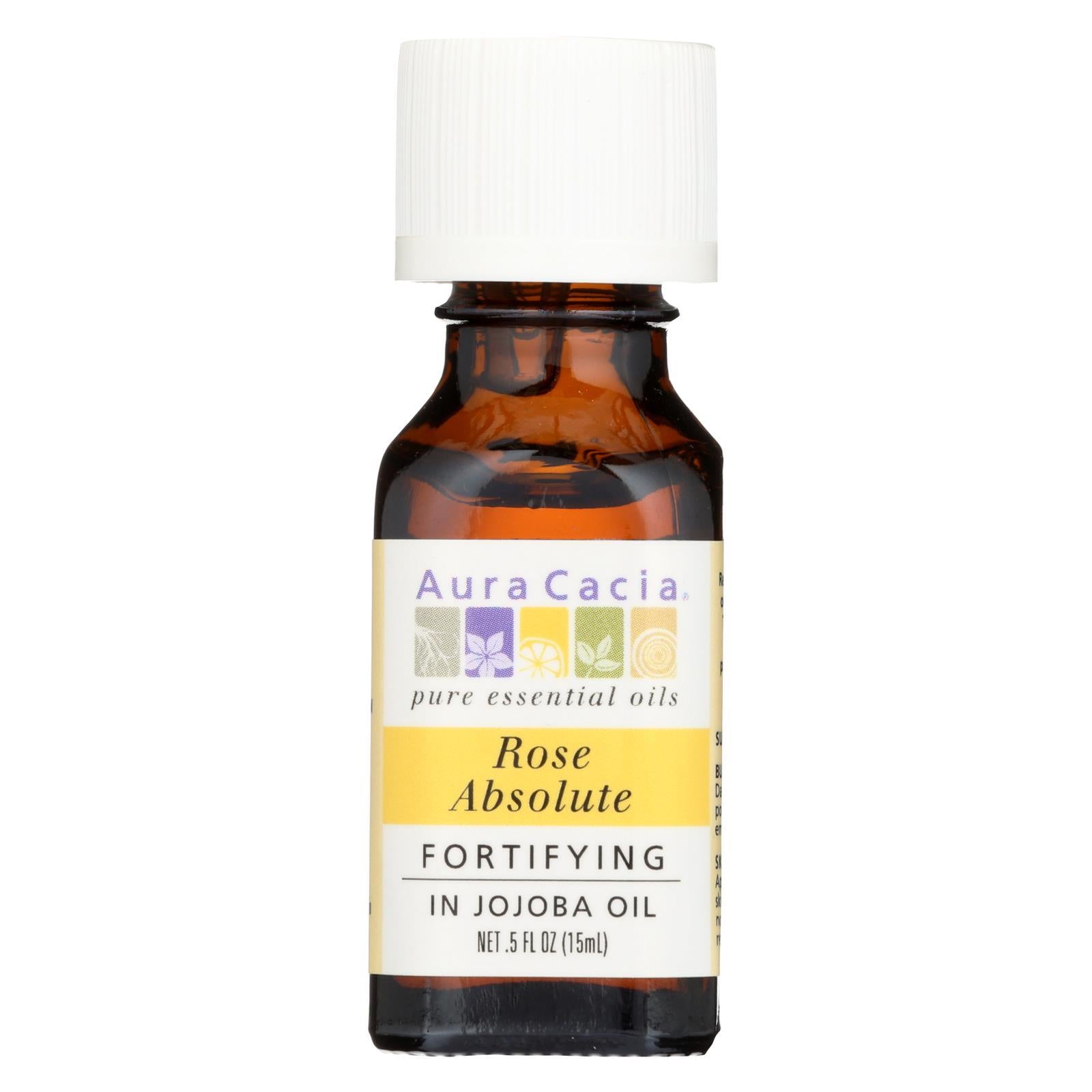 Aura Cacia - Rose Absolute In Jojoba Oil - 0.5 Fl Oz