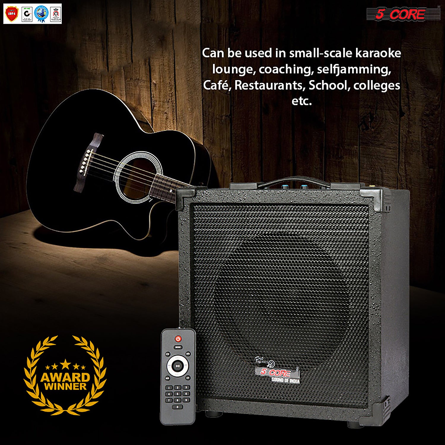 5 Core Guitar Amp Bass Instrument Amplifier Electric Acoustic Amps System Rechargeable Portable - Cube20