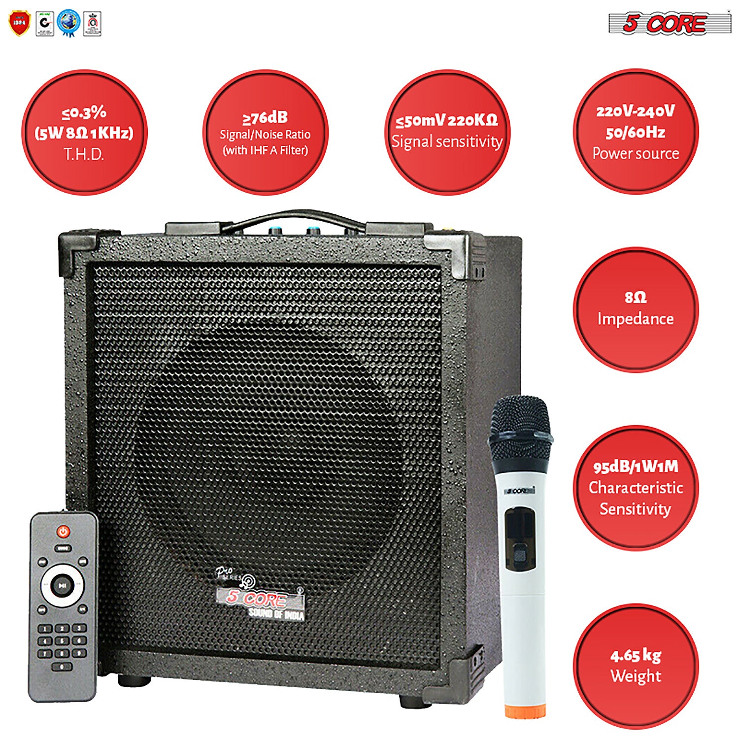 5 Core Guitar Amp Bass Instrument Amplifier Electric Acoustic Amps System Rechargeable Portable - Cube20