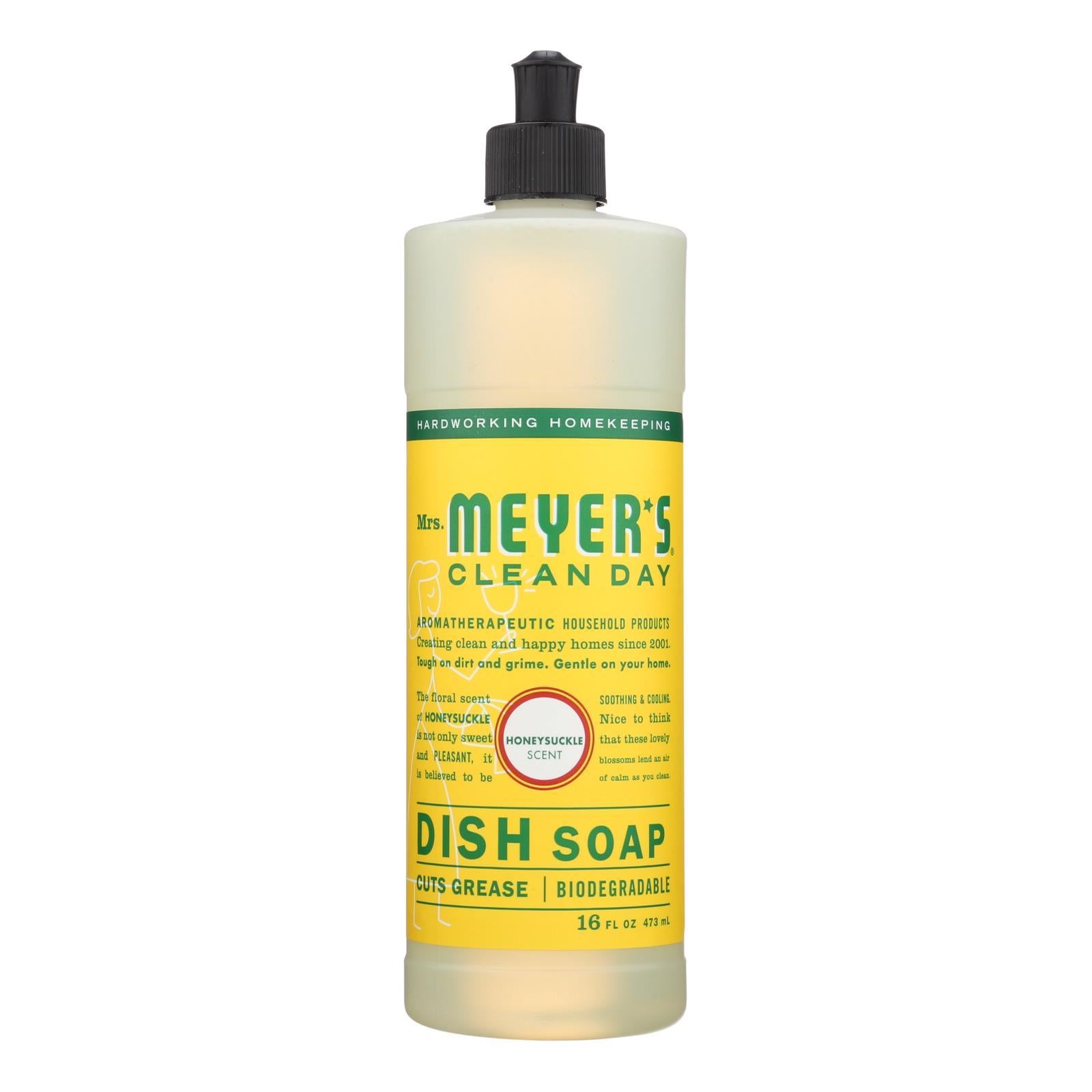 Mrs. Meyer's Clean Day - Liquid Dish Soap - Honeysuckle - Case Of 6 - 16 Oz