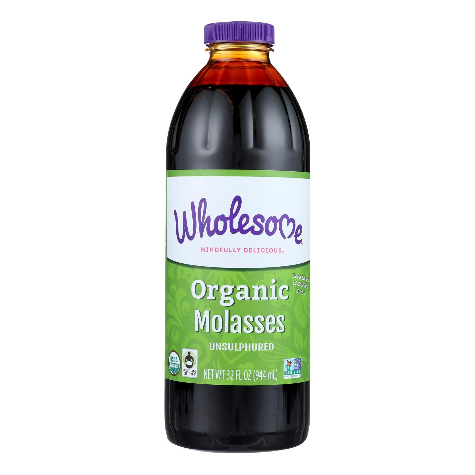 Wholesome Sweeteners Organic Molasses - Liquid Sweetener - Case Of 12 - 32 Oz.