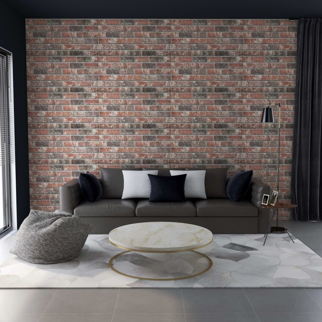 3D Wall Panels with Dark Brown & Gray Brick Design 10 pcs EPS