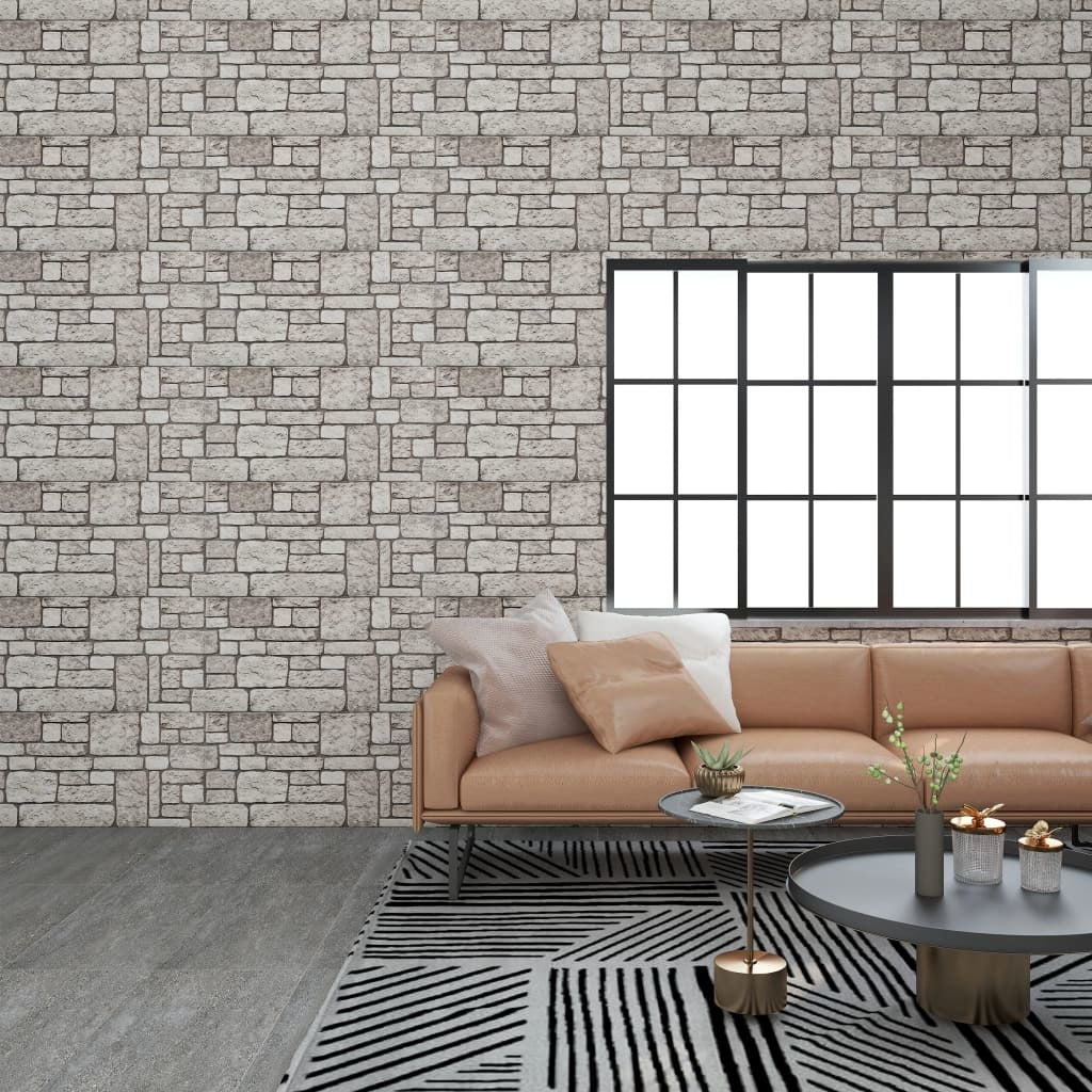 3D Wall Panels with Gray Brick Design 10 pcs EPS