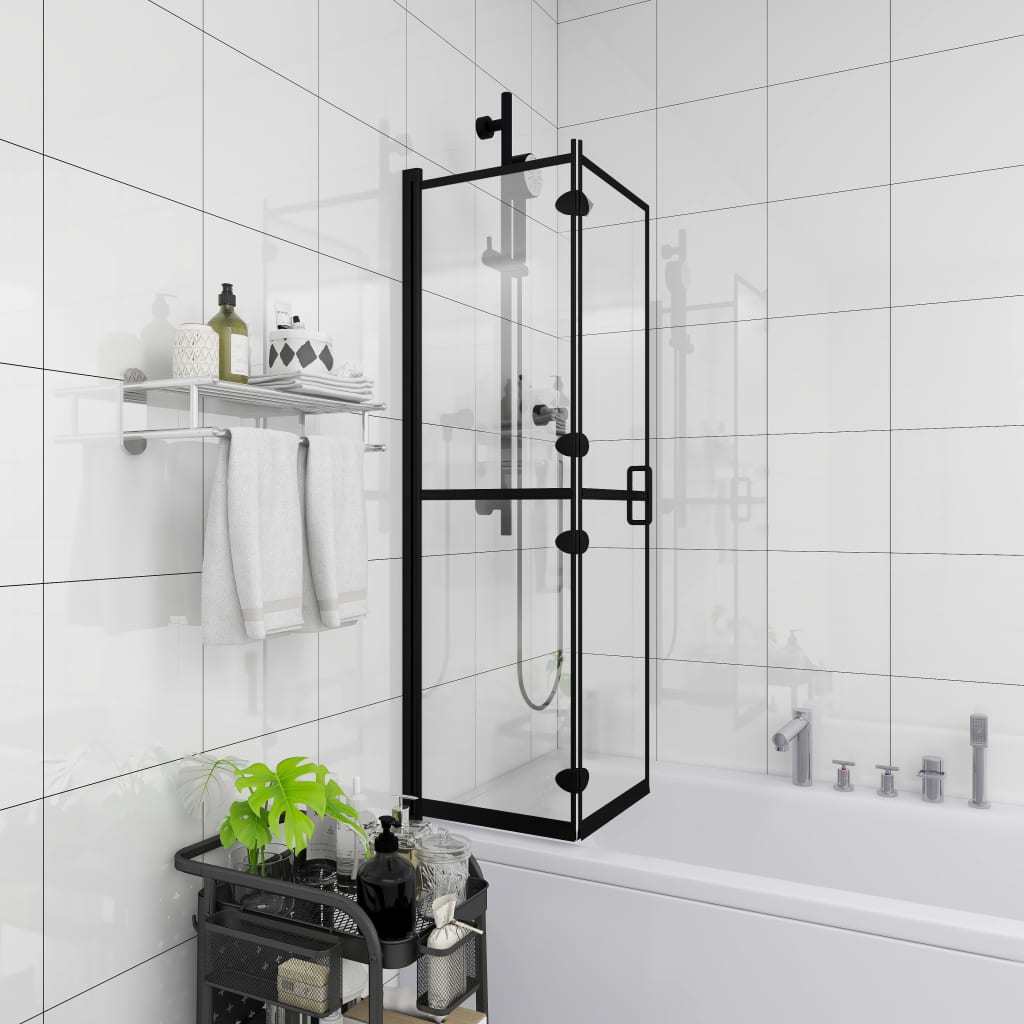 Folding Shower Enclosure ESG 39.4"x55.1" Black