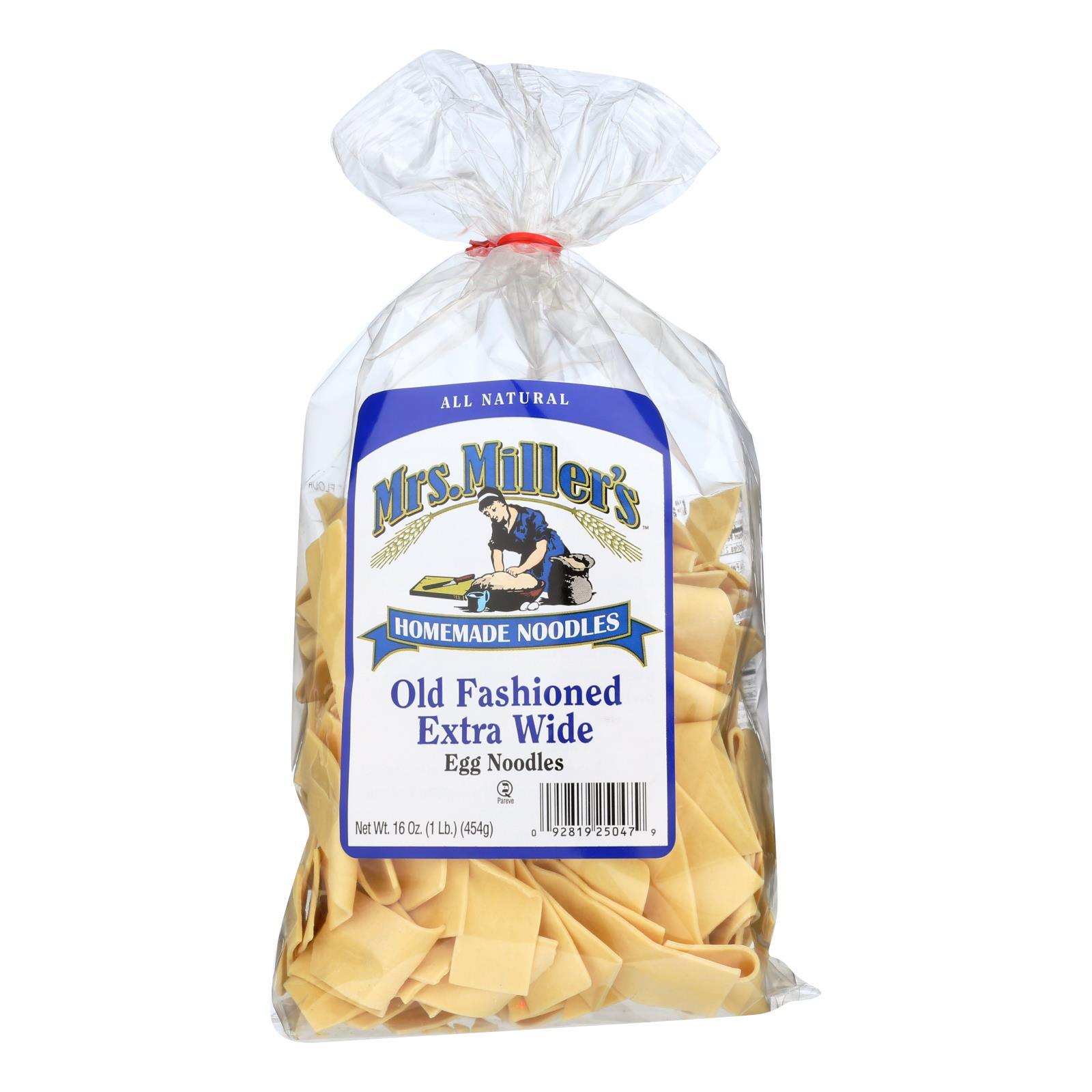 Mrs. Miller's Homemade Noodles - Old Fashioned Extra Wide Egg Noodles - Case Of 6 - 16 Oz.