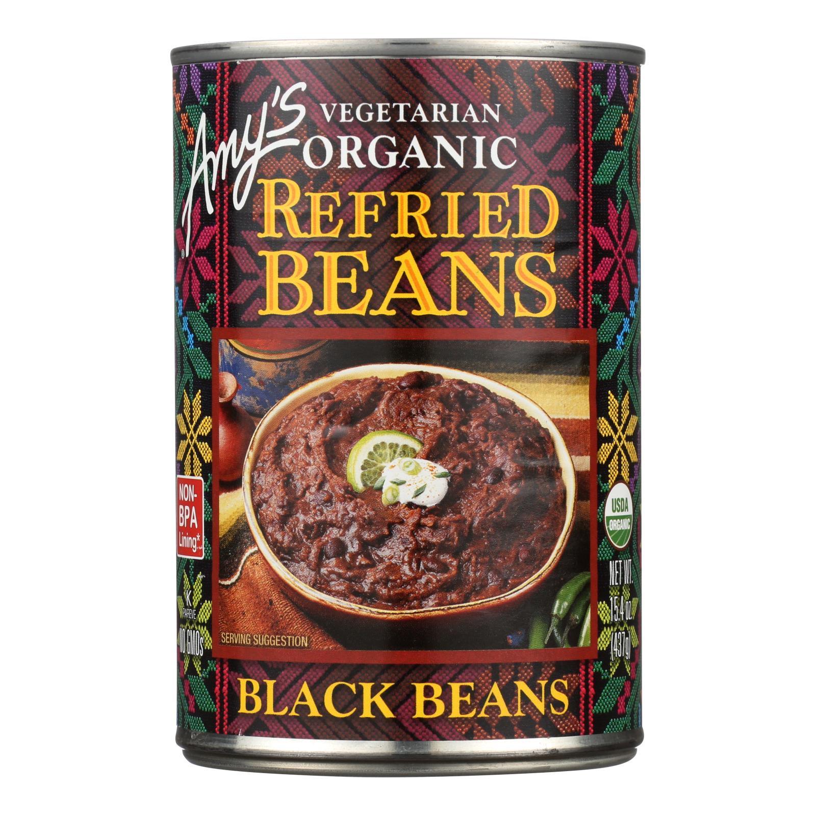 Amy's - Organic Refried Black Beans - Case Of 12 - 15.4 Oz.