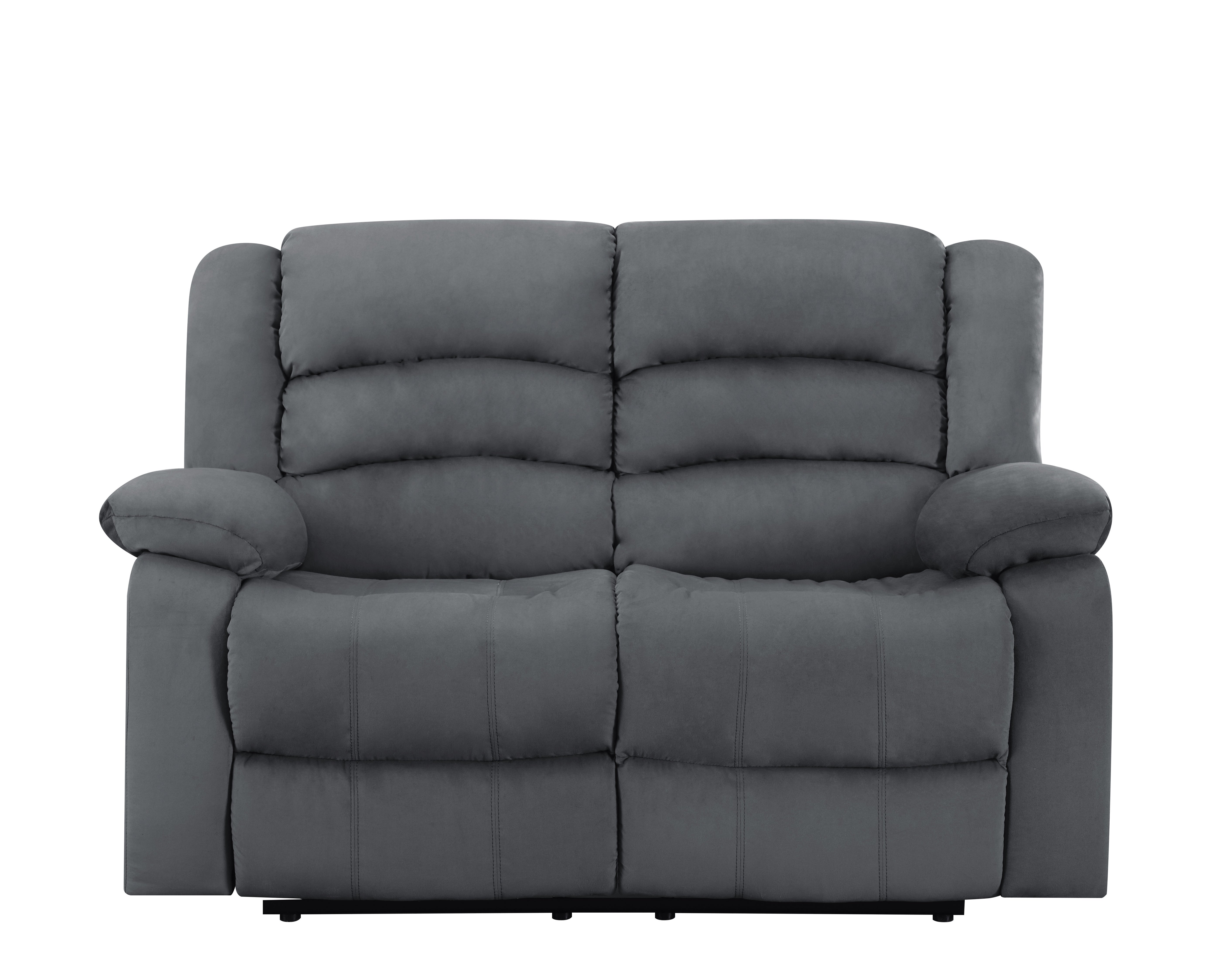 Global United Transitional Microfiber Fabric Upholstered Loveseat