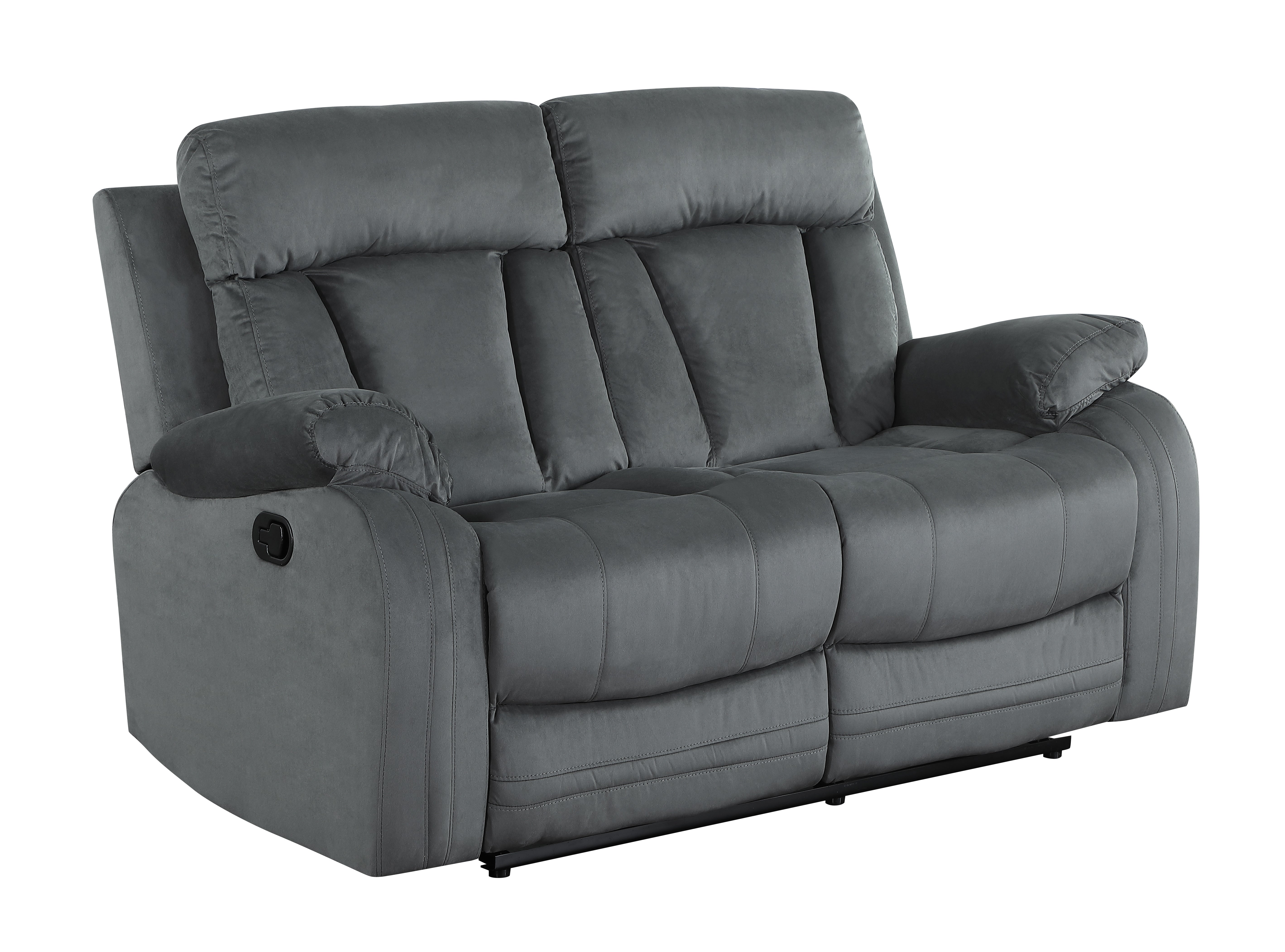 Global United Reclining Transitional Microfiber Fabric Loveseat