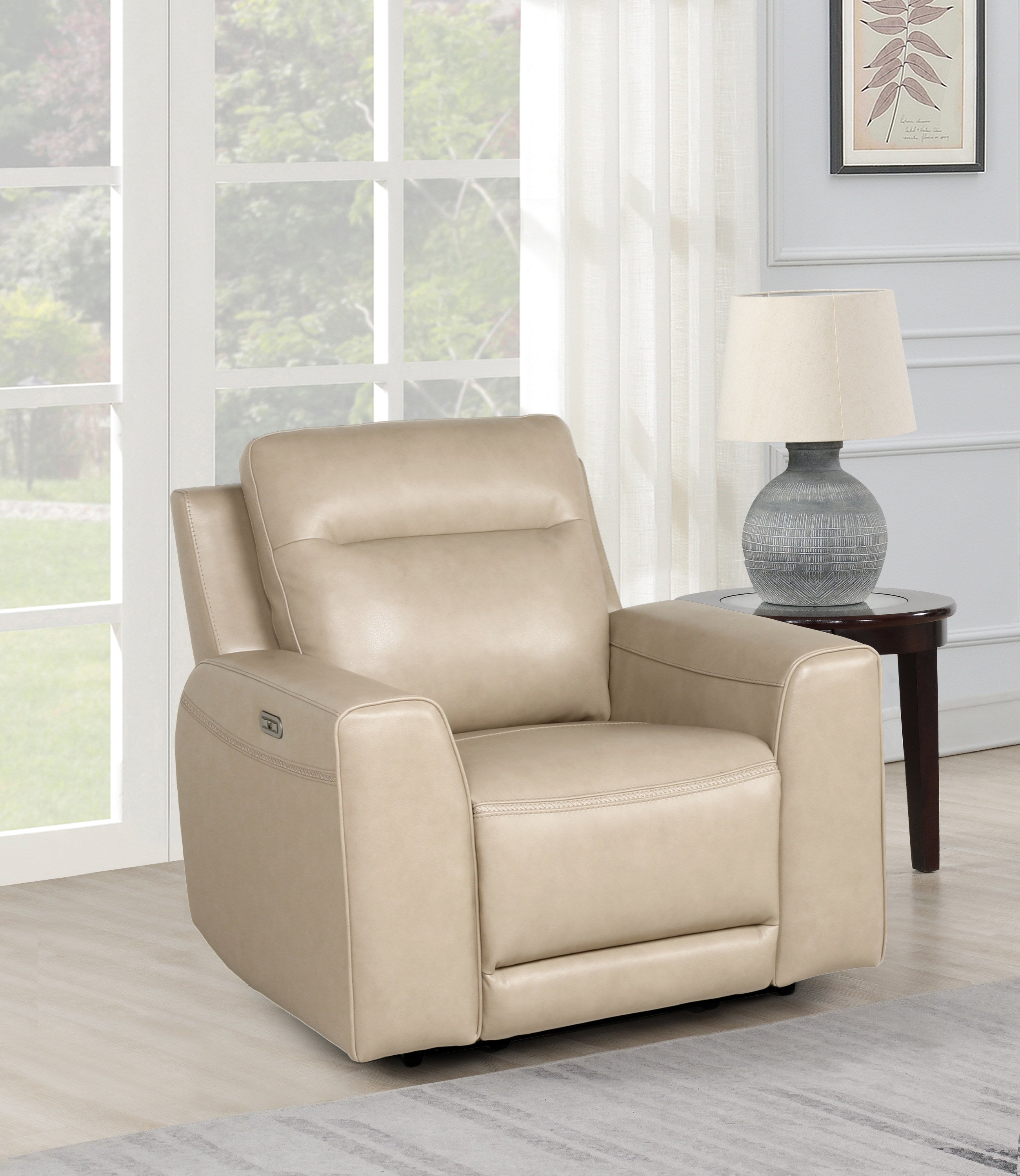 Updated Silhouette Leather Power Reclining Group - Top-Grain Leather, Dual Power Footrest and Articulating Headrest - Stylish and Comfortable