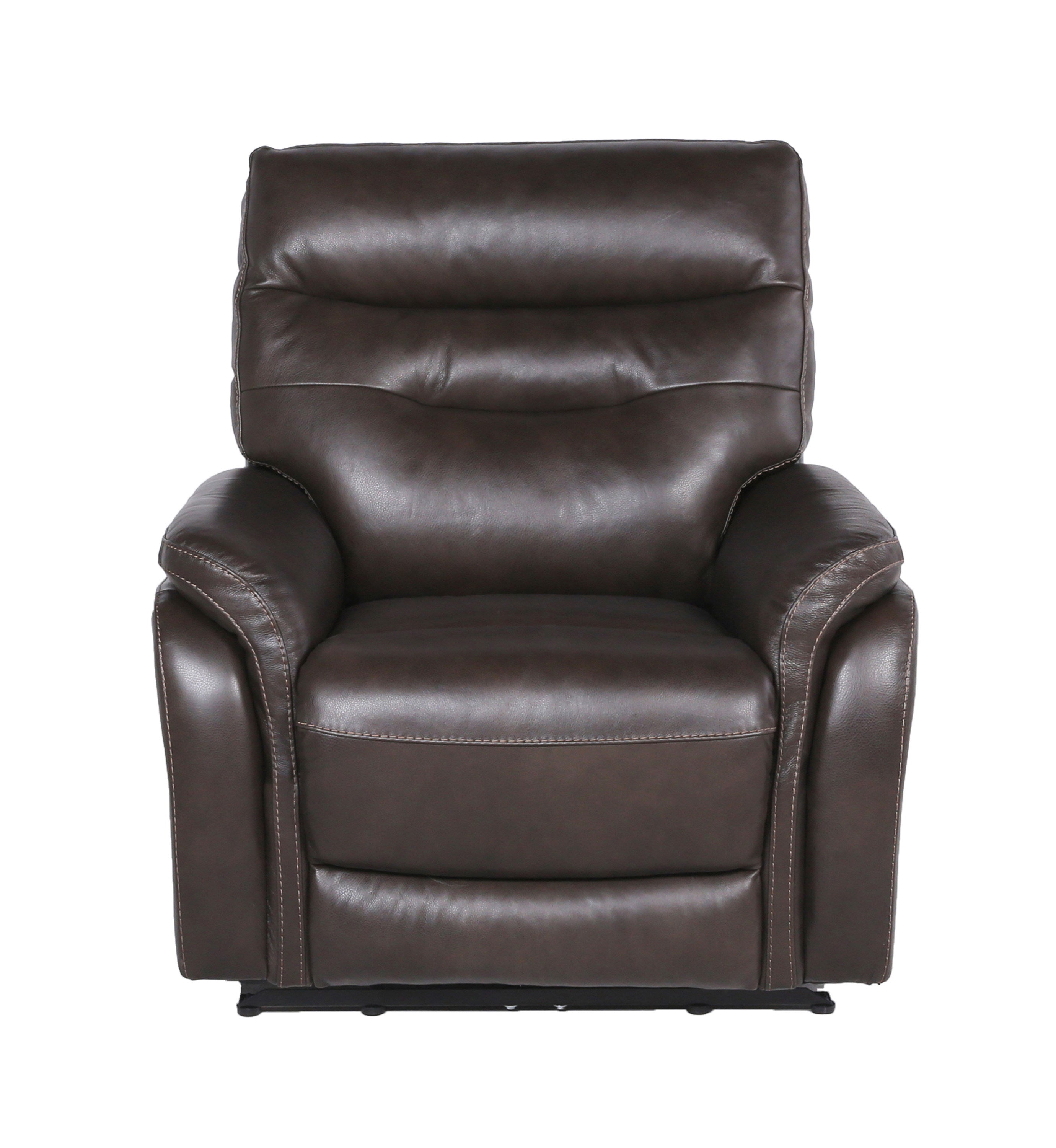 Contemporary Top-Grain Leather Recliner Set - Power Footrest, Power Headrest - Control Panel, USB Port, Home Button