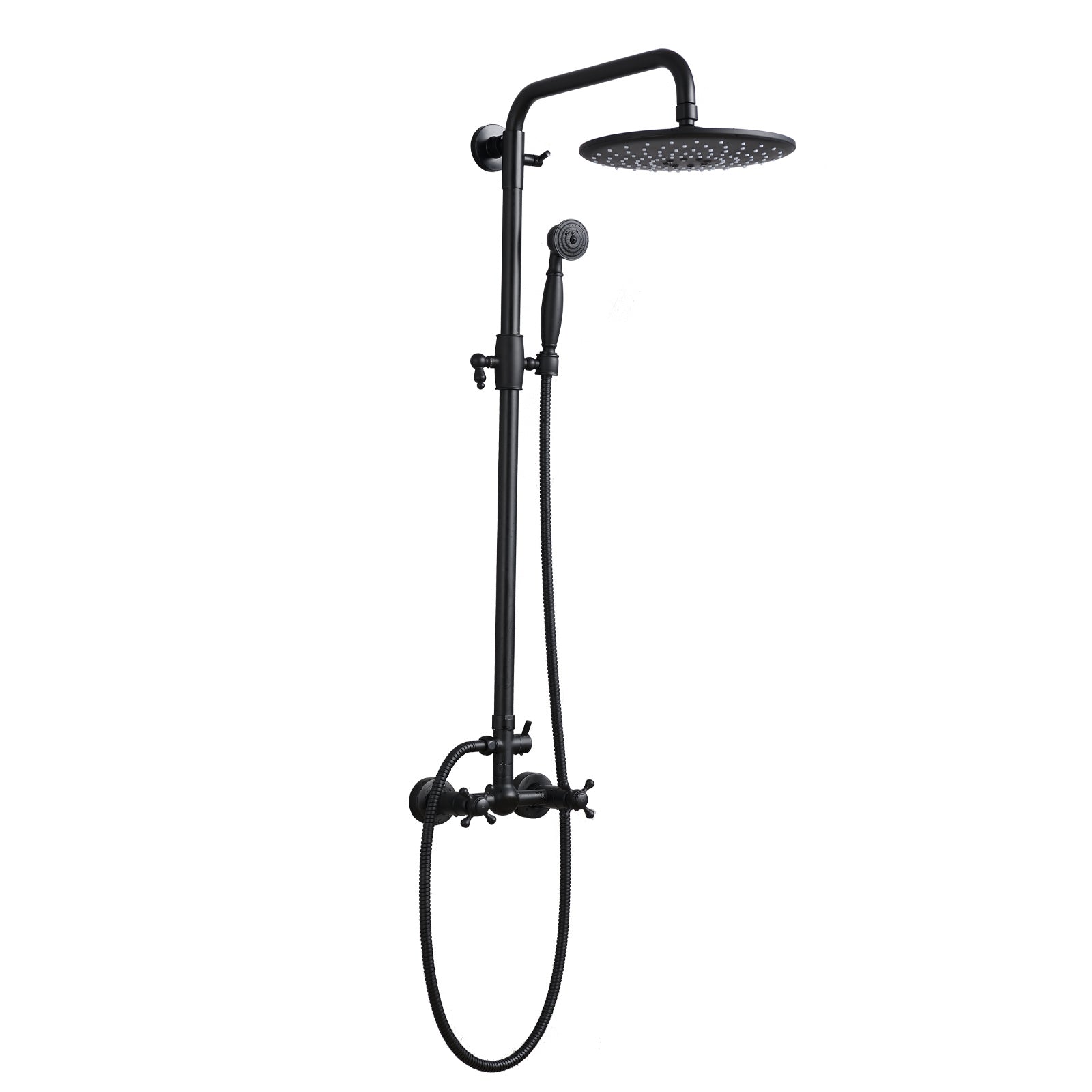 Handshower Shower Head with Handheld Shower System with 8" Rain Shower HeadRain Shower System Dual Shower Combo Matte Black