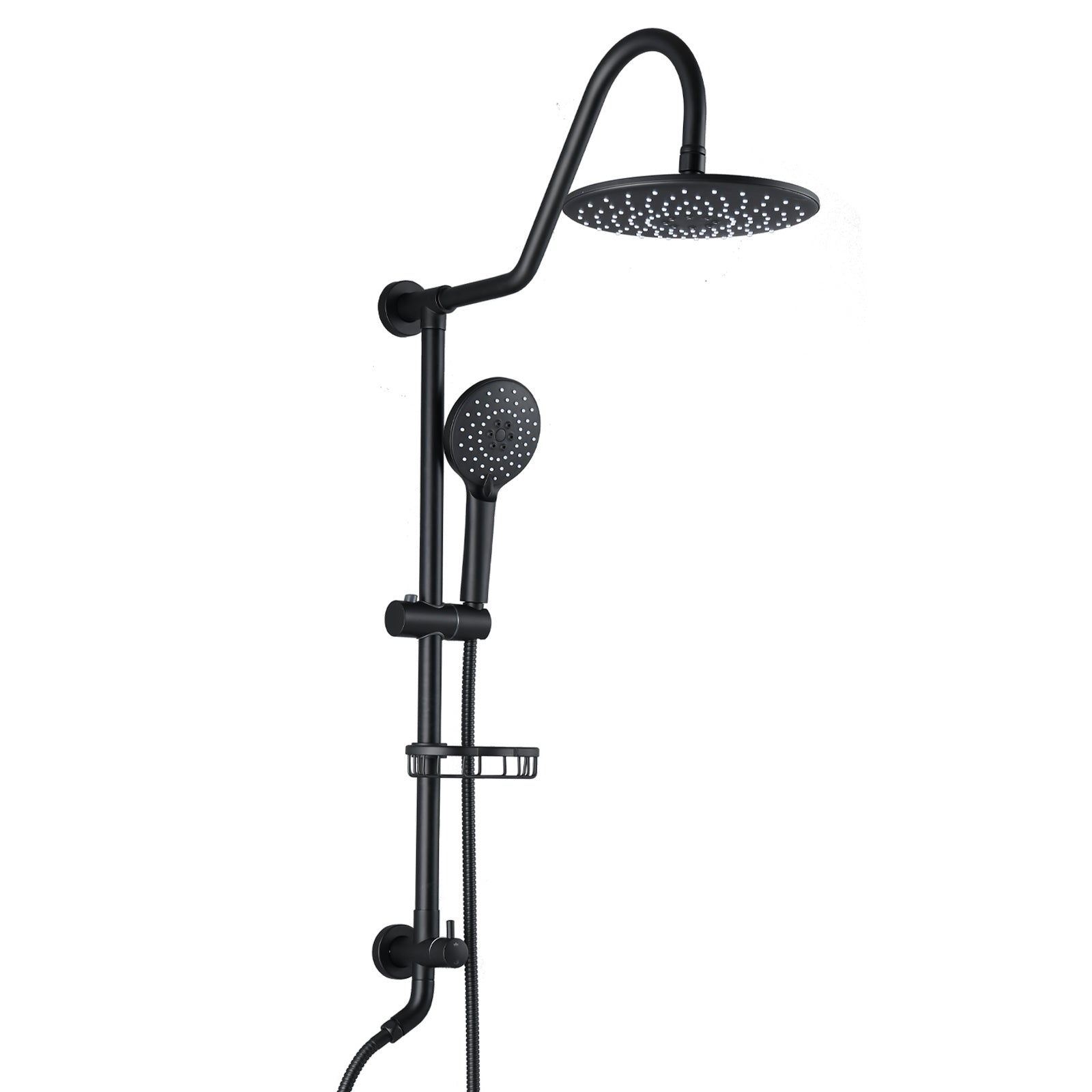 10" Rainfall Shower Head and Handheld Showerhead Combo Shower System with Slide Bar, Matte Black