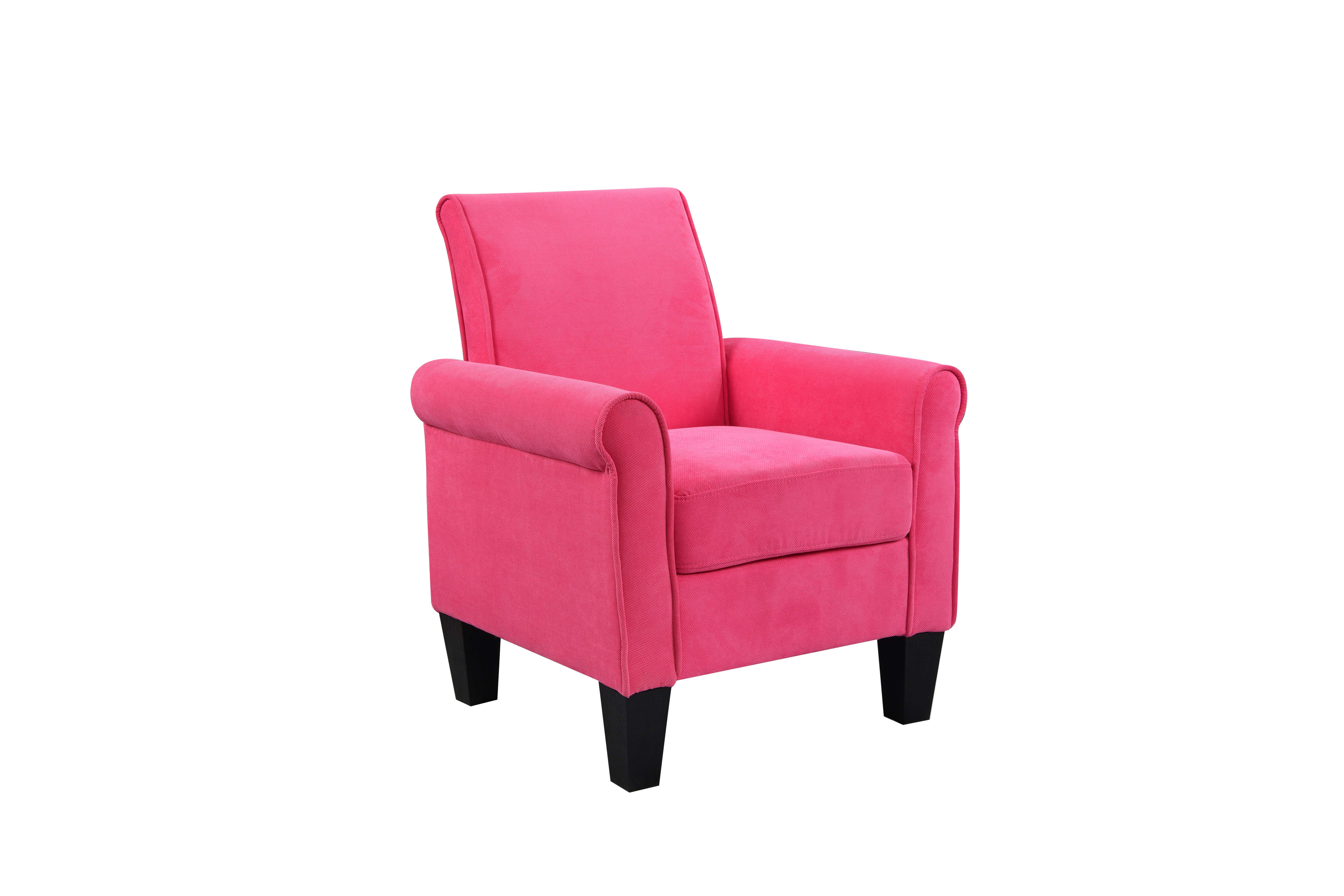 Accent Chairs, Comfy Sofa Chair, Armchair for Reading, Living Room, Bedroom, Office, Waiting Room, Linen fabric, Pink