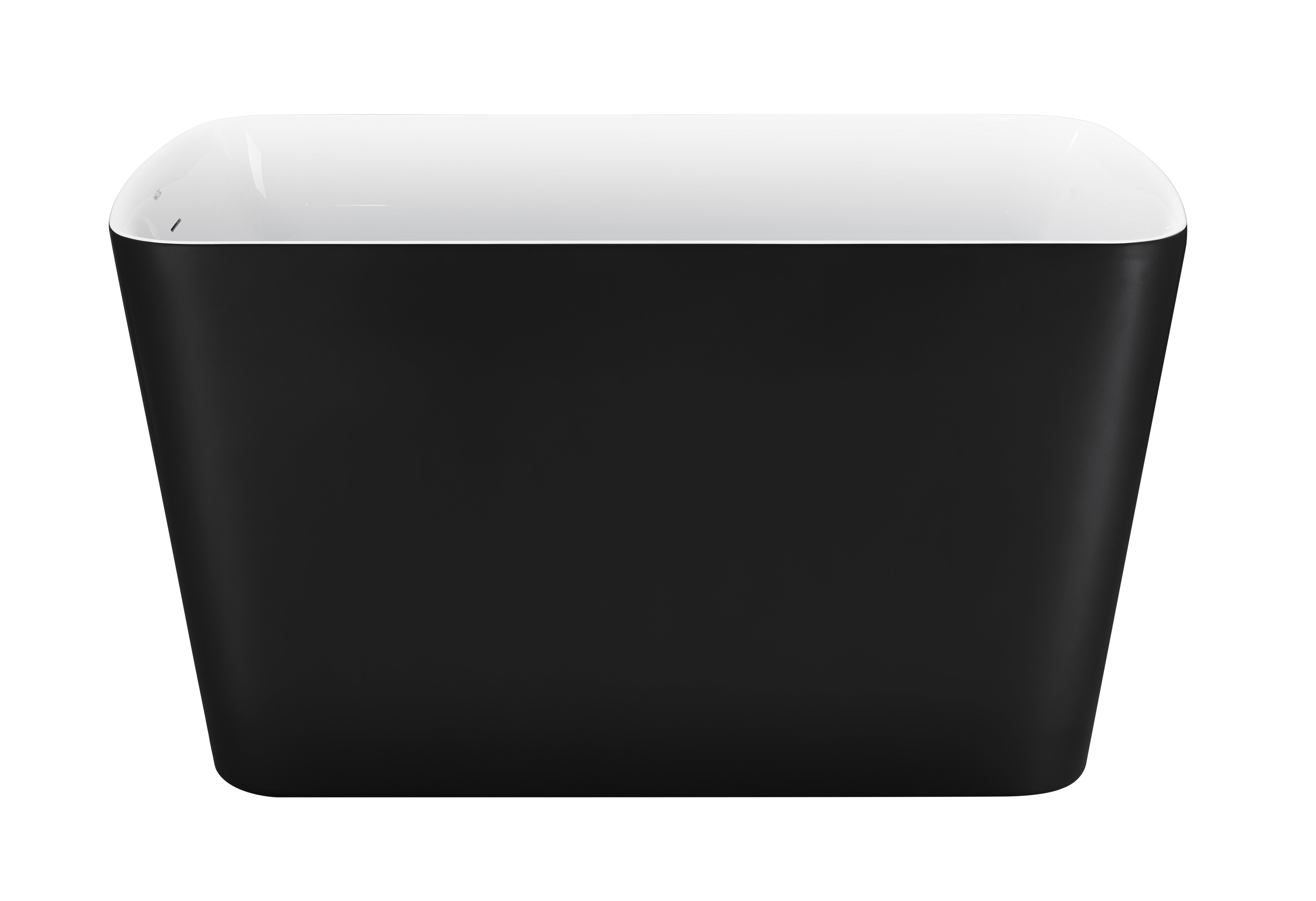 47" 100% Acrylic Freestanding Bathtub, Contemporary Soaking Tub, white inside black outside