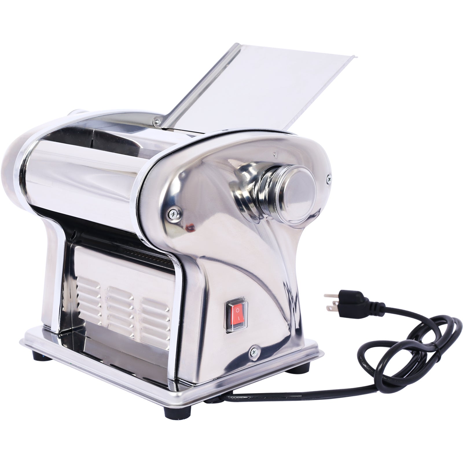 Electric Pasta Maker Noodle Maker Pasta Making Machine Dough Roller Cutter Thickness Adjustable Stainless Steel US 110V 135w one blade 2.5mm round noodle