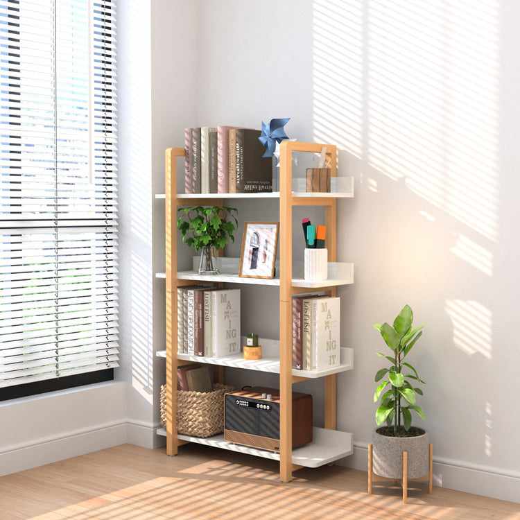 Multifuction Bookcase with Solid Wood Frame,Mix Color Plant Standing for Home Decro