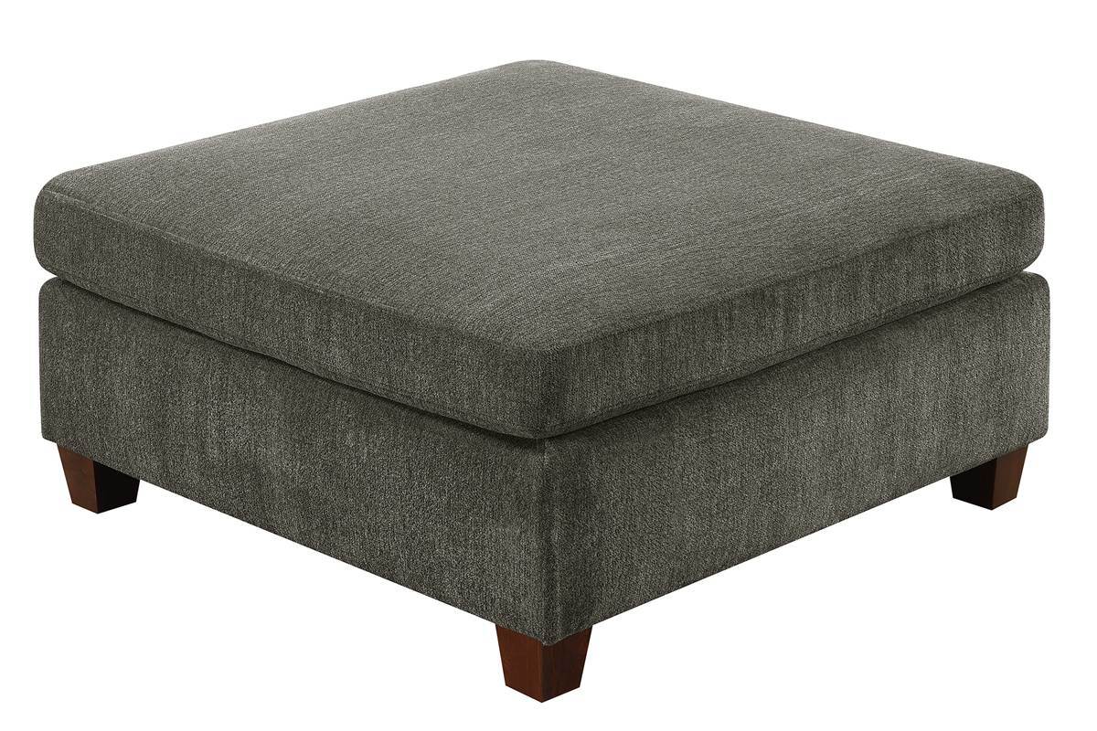 1pc OTTOMAN ONLY Grey Chenille Fabric Cocktail OTTOMAN Cushion Seat Living Room Furniture