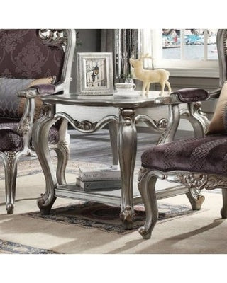 ACME Picardy End Table in Antique Platinum 83467