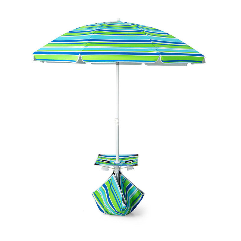 Outdoor Umbrellas Beach Umbrella with Cup Holder Table and Sandbag