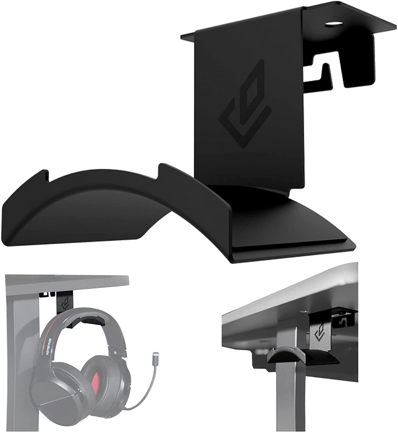 Headphone Stand Holder Under Desk, PC Gaming Headset Hanger Mount, Earphone Stand Accessories, Headset Hook Holder for All Over Ear Headphone, for All Gamer Headset and Table Boards