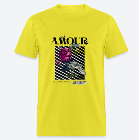 Trendy, " Amour" Rose Unisex T-shirt