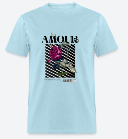 Trendy, " Amour" Rose Unisex T-shirt