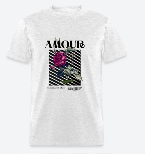 Trendy, " Amour" Rose Unisex T-shirt