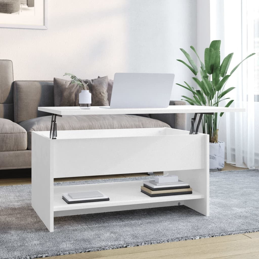 Coffee Table White 31.5"x19.7"x15.7" Engineered Wood