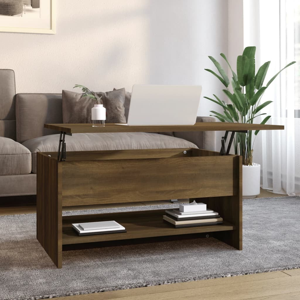 Coffee Table Brown Oak 31.5"x19.7"x15.7" Engineered Wood