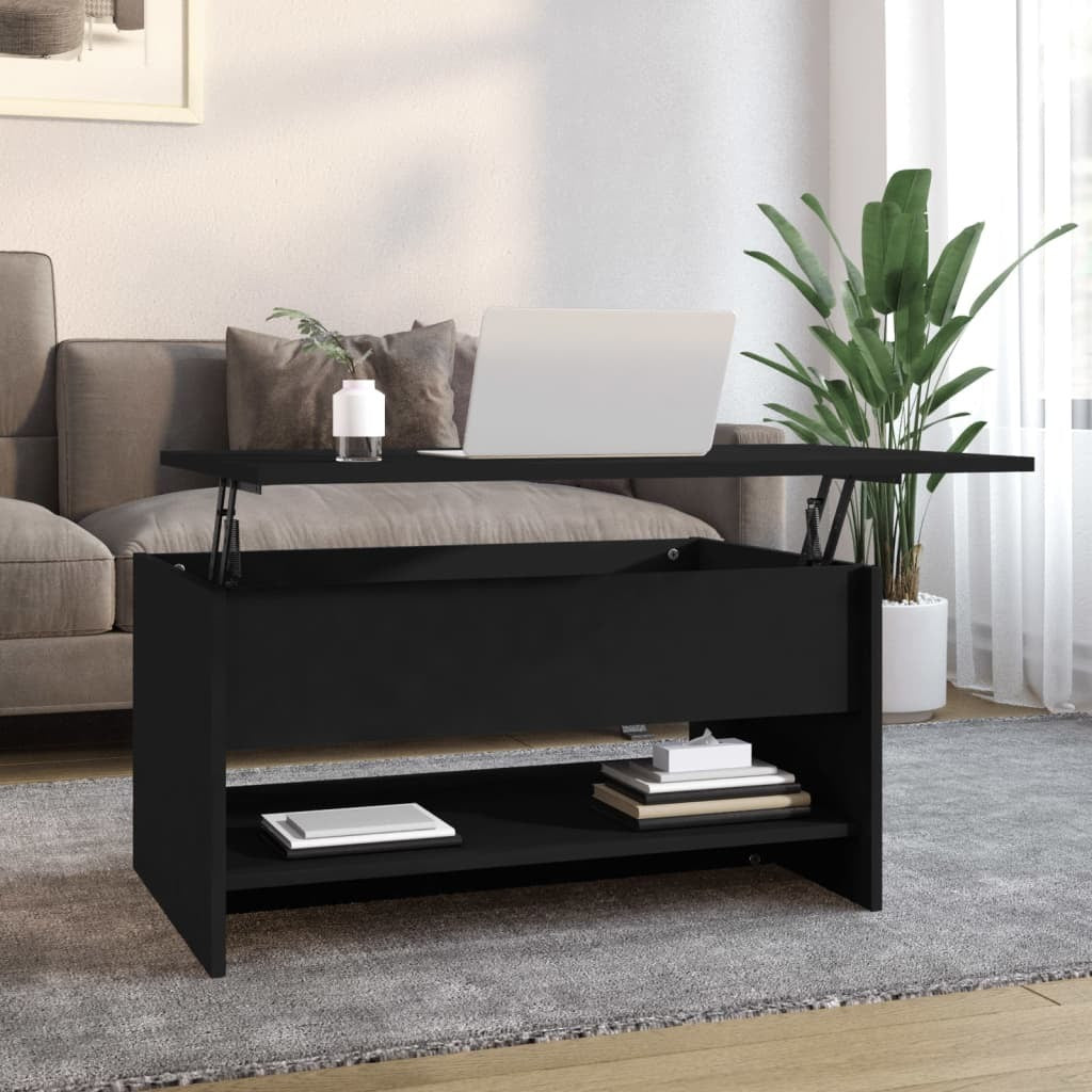 Coffee Table Black 31.5"x19.7"x15.7" Engineered Wood