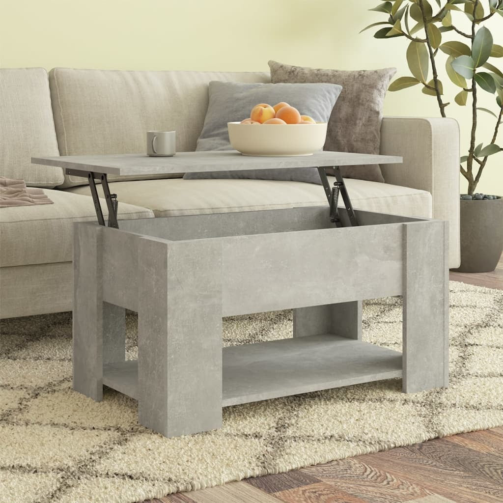 Coffee Table Concrete Gray 31.1"x19.3"x16.1" Engineered Wood