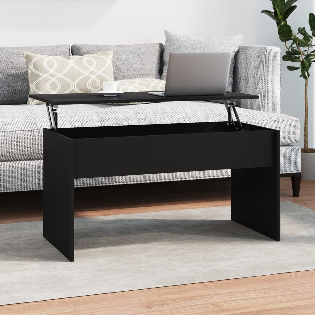 Coffee Table Black 40.2"x19.9"x20.7" Engineered Wood