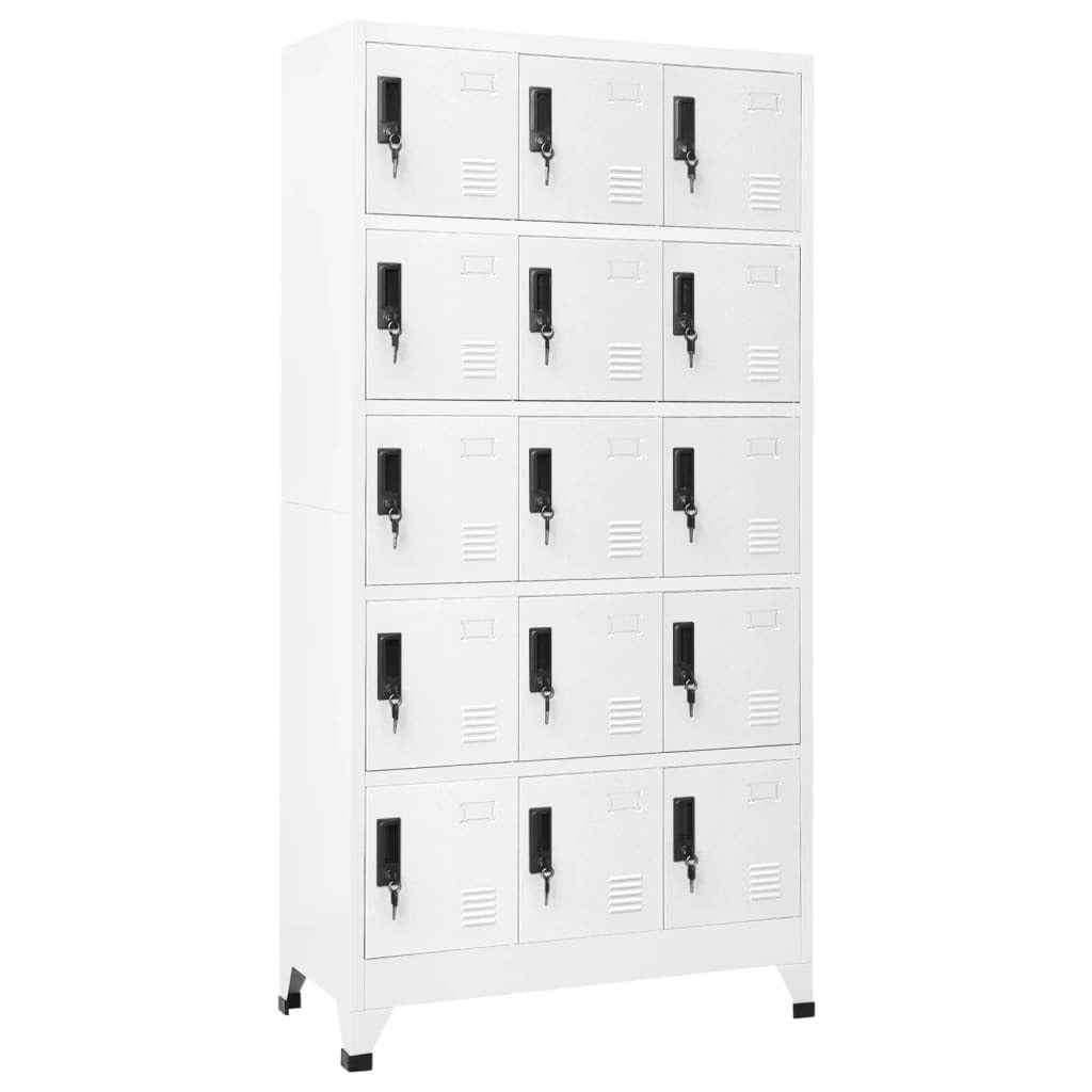 Locker Cabinet White 35.4"x15.7"x70.9" Steel