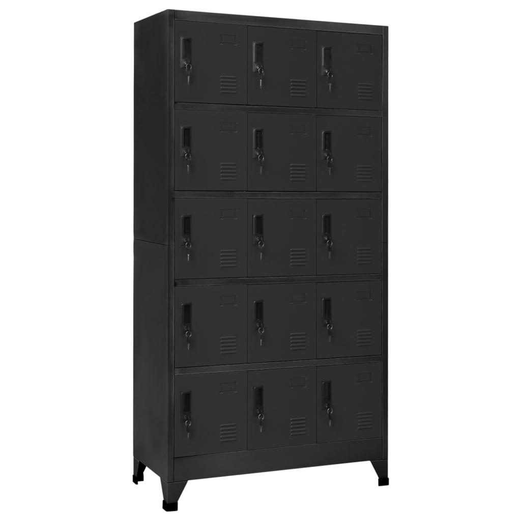 Locker Cabinet Anthracite 35.4"x15.7"x70.9" Steel