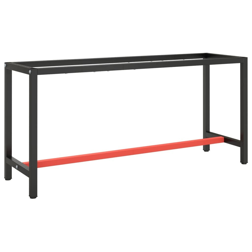 Work Bench Frame Matte Black and Matte Red 66.9"x19.7"x31.1" Metal