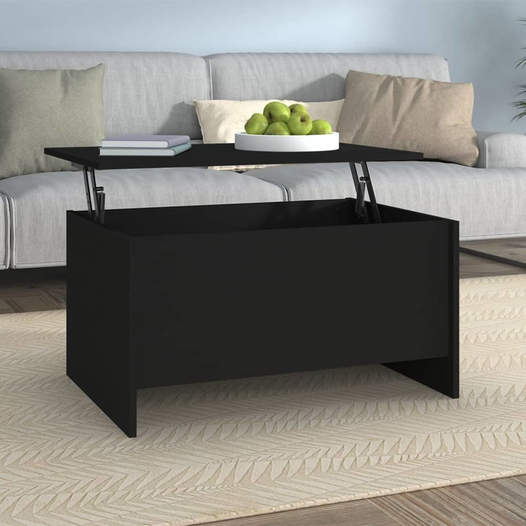 Coffee Table Black 31.5"x21.9"x16.3" Engineered Wood