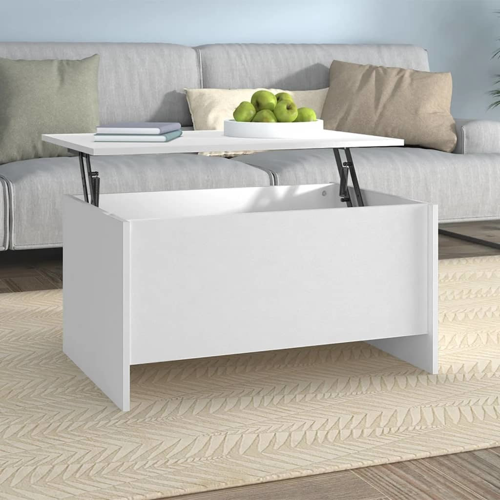 Coffee Table White 31.5"x21.9"x16.3" Engineered Wood