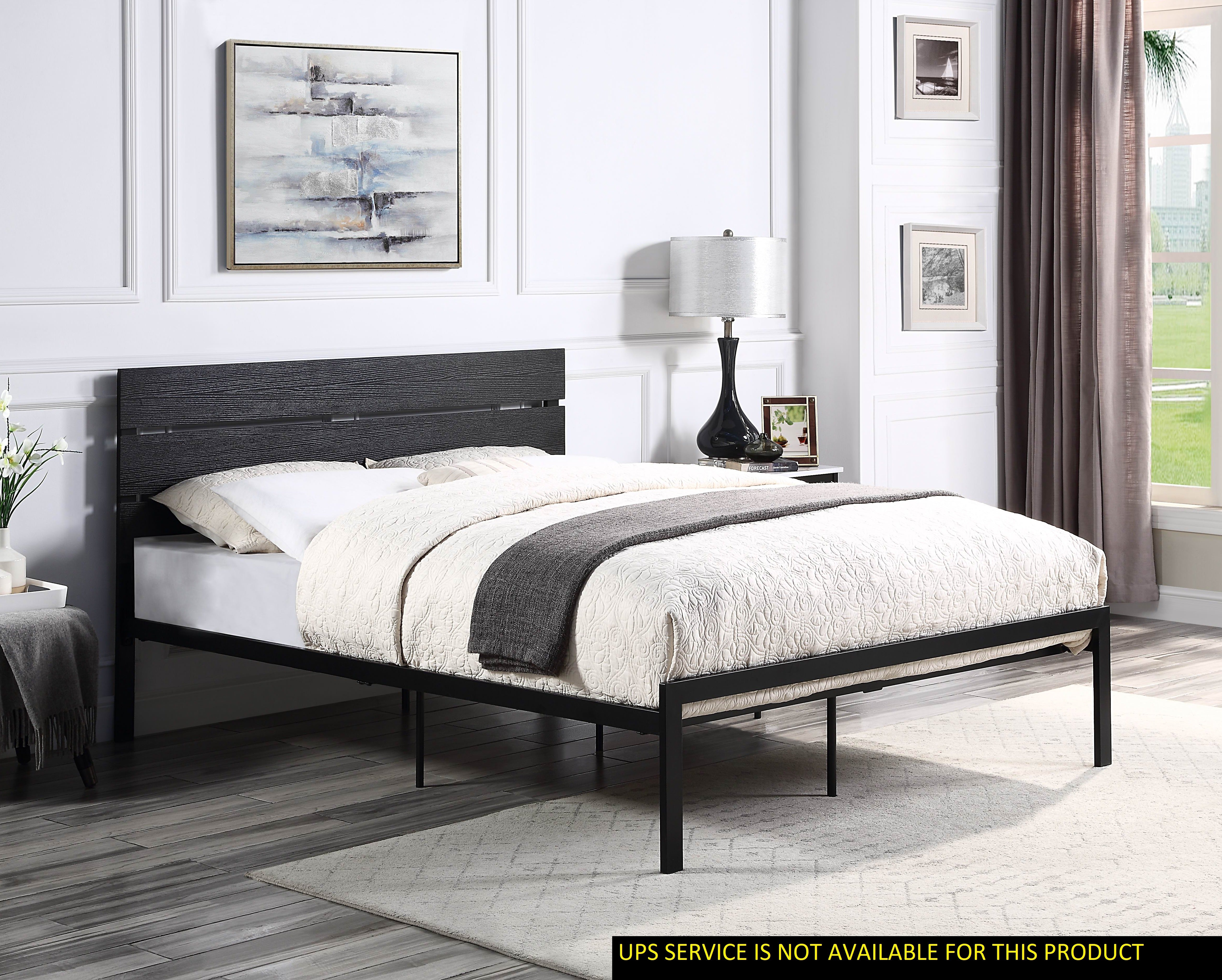 Black Metal Frame Full Size Bed 1pc