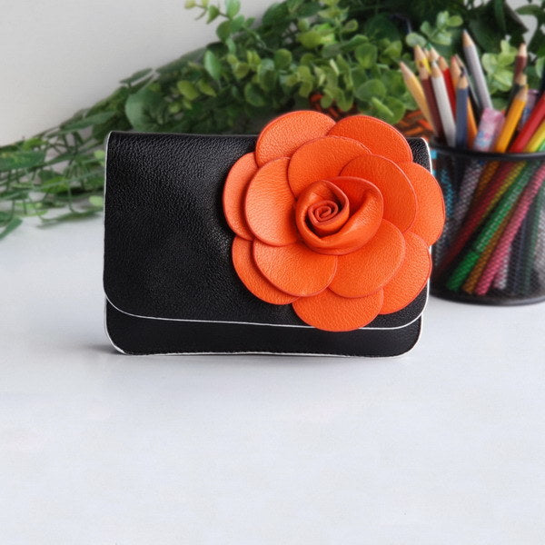 [Black Mystery] Flower Leatherette Clutch Shoulder Bag Clutch Casual Purse