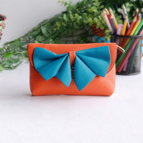 [Orange Wine] Colorful Leatherette Clutch Shoulder Bag Clutch Casual Purse