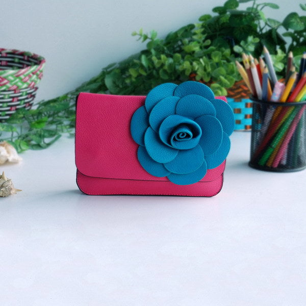 [Elegant Life] Flower Leatherette Clutch Shoulder Bag Clutch Casual Purse