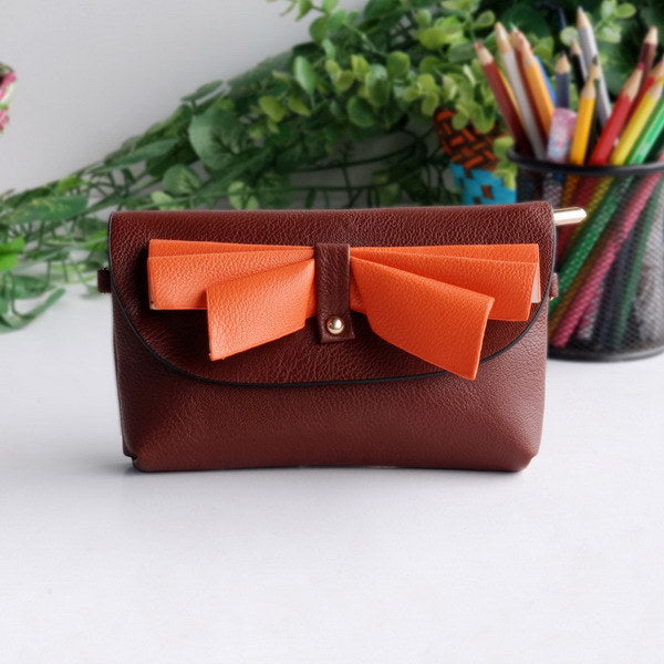 [Elegance Coffee] Colorful Leatherette Clutch Shoulder Bag Clutch Casual Purse